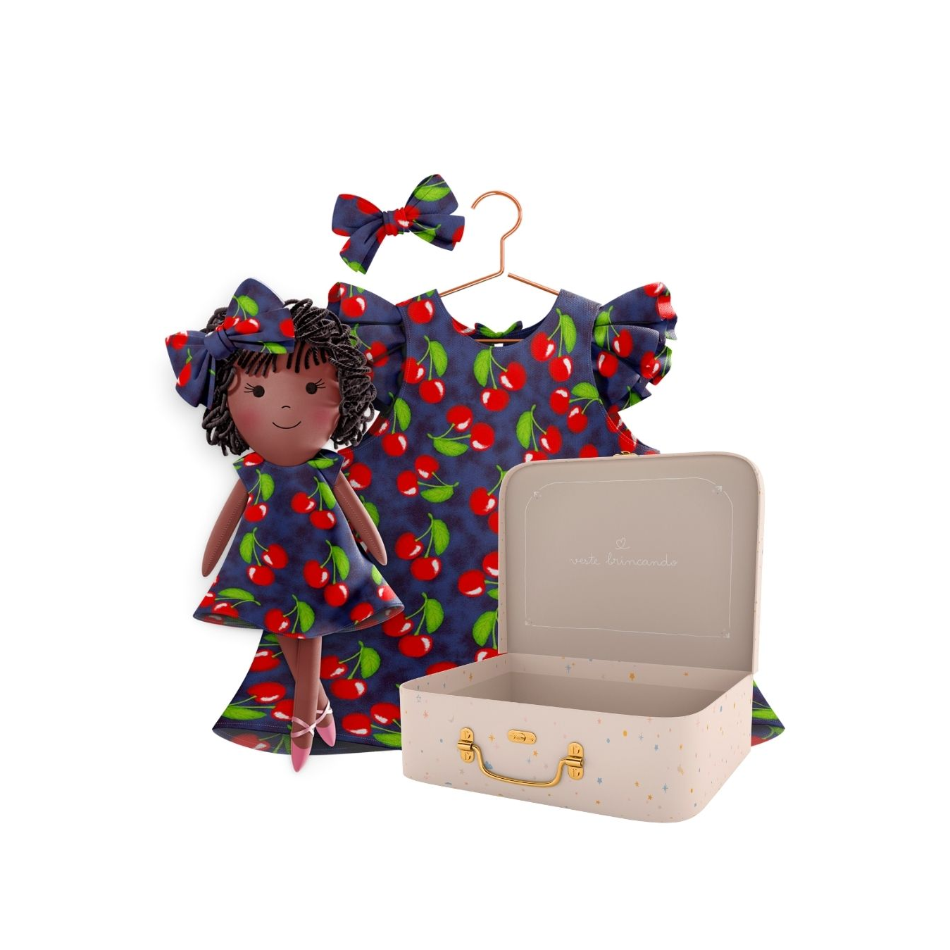Kit Boneca Bella Cereja + Petit Case