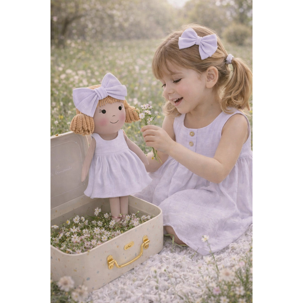 Kit Boneca Nina Liso Lilás + Petit Case