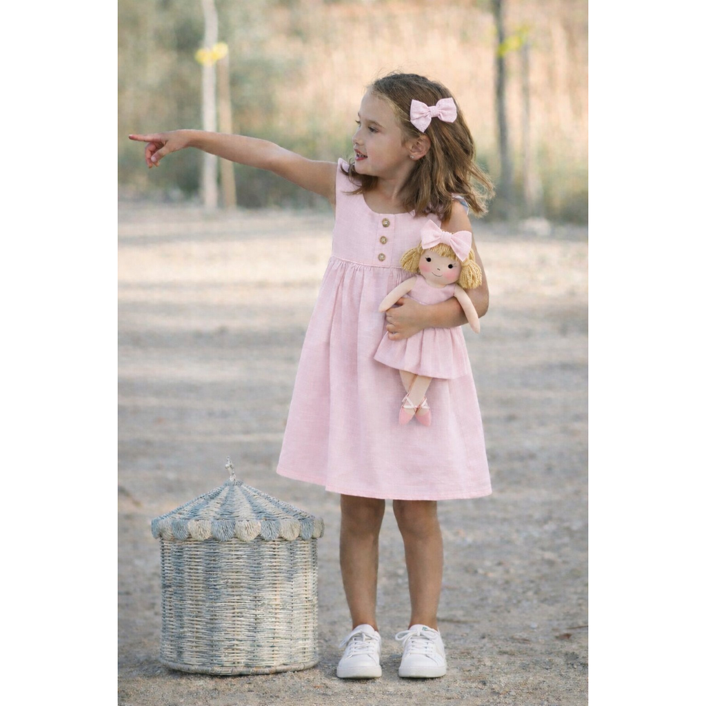 Kit Boneca Nina Liso Rosa