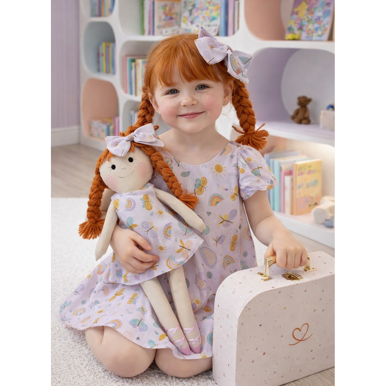 Kit Boneca Duda Arco Iris + Petit Case