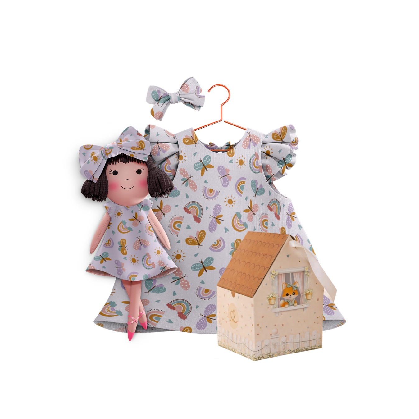 Kit Boneca Alice Arco-Íris
