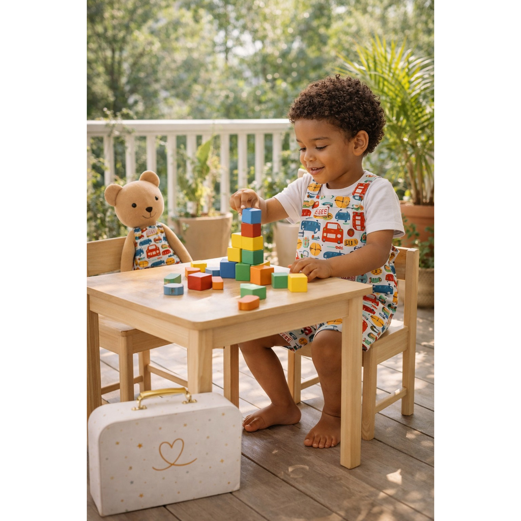 Kit Boneco Urso Carros + Petit Case