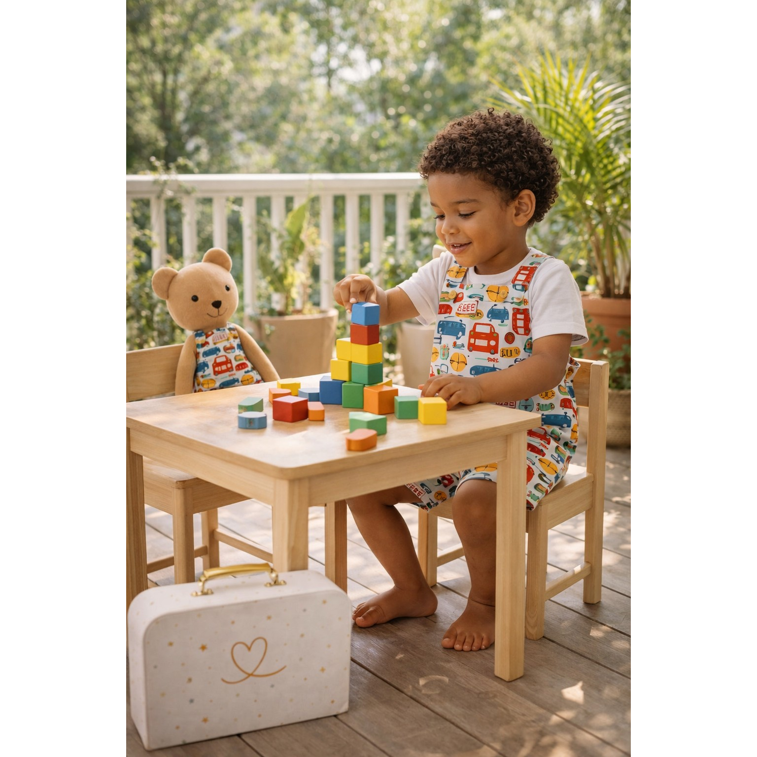 Kit Boneco Urso Carros + Petit Case