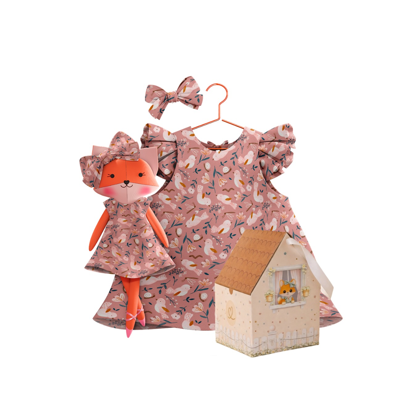 Kit Boneca Dona Raposa Jardim