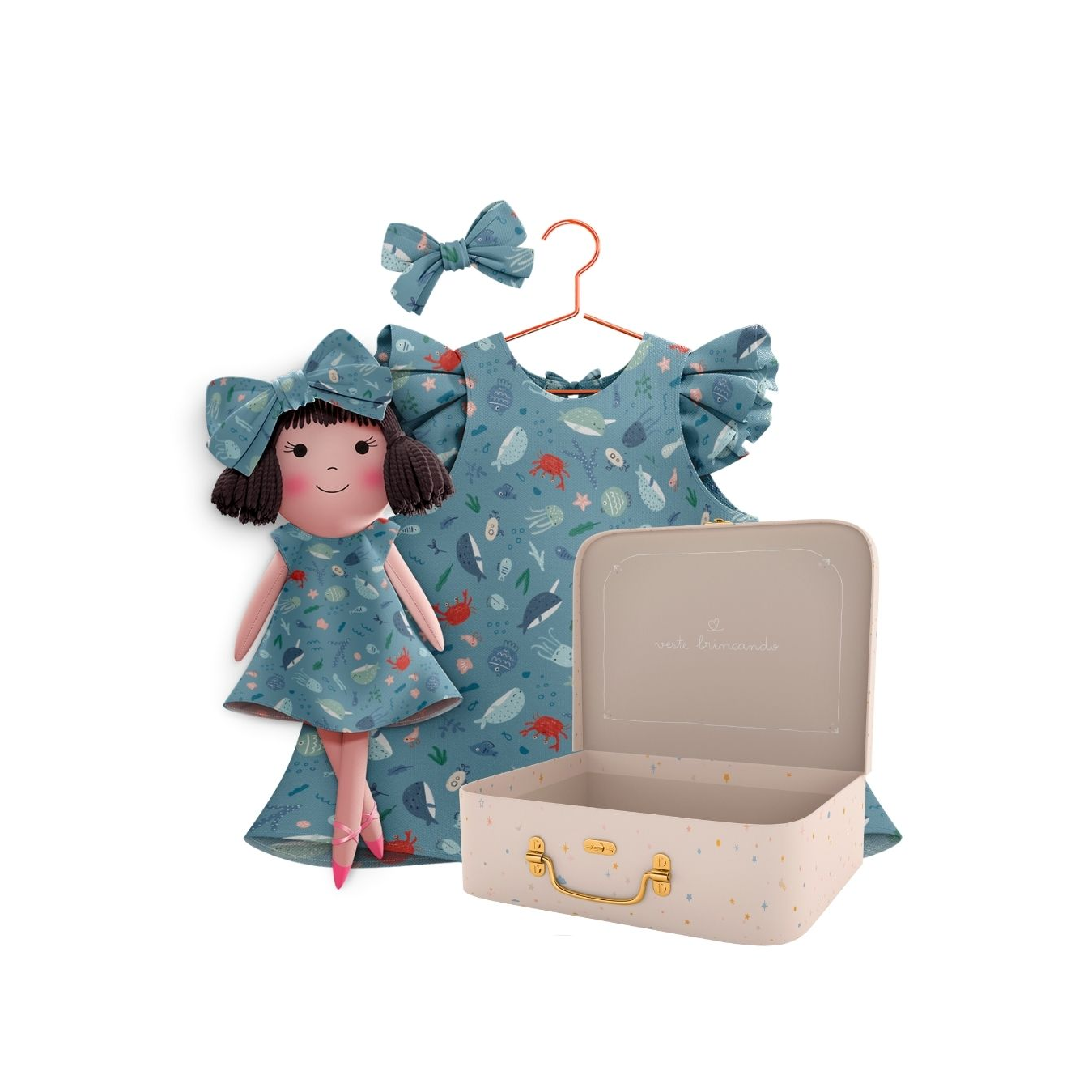 Kit Boneca Alice Fundo do Mar + Petit Case