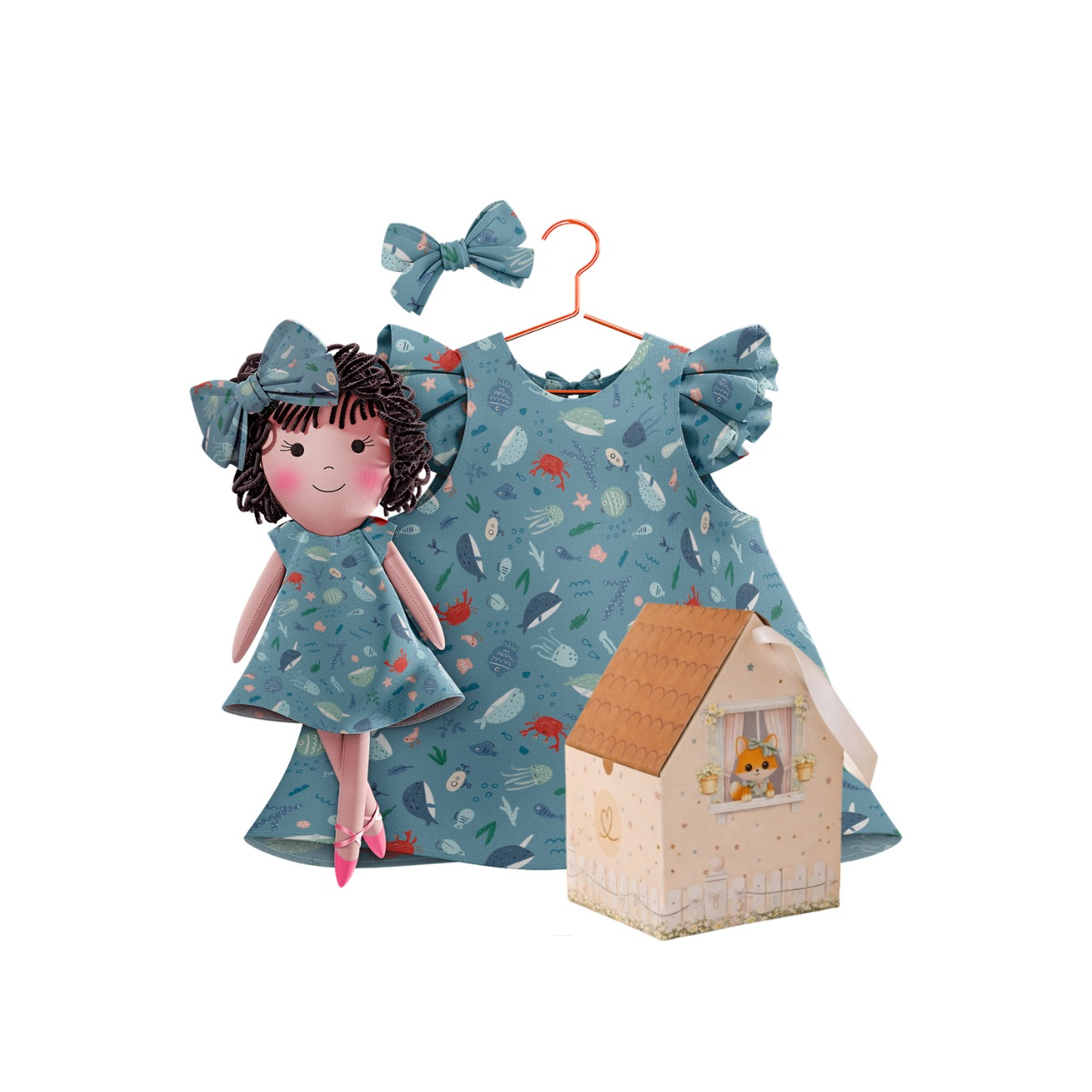 Kit Boneca Nelinha Fundo do Mar