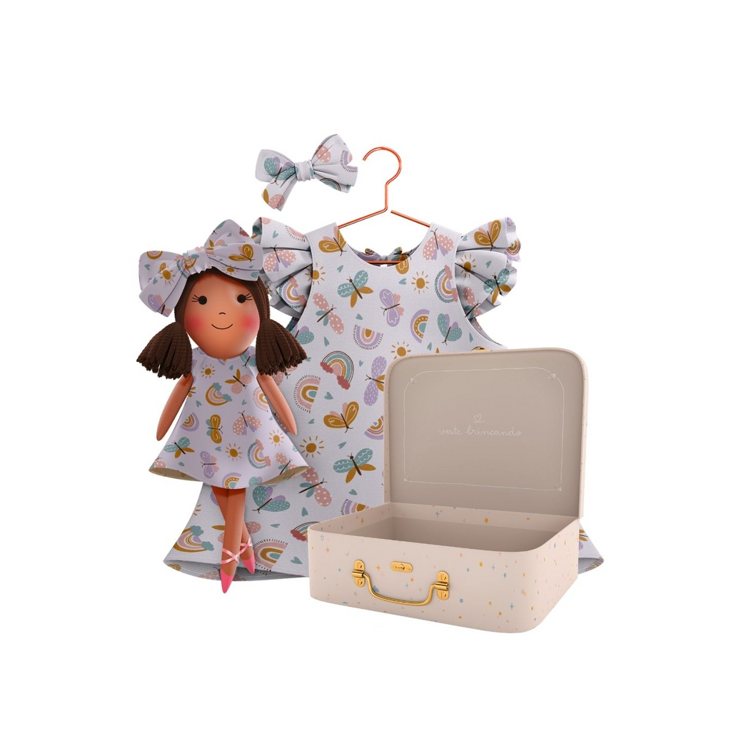 Kit Boneca Manu Arco-Íris + Petit Case