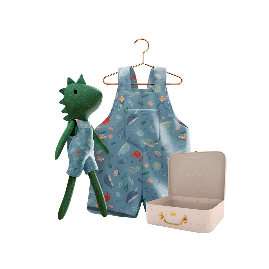 Kit Boneco Dino Fundo do Mar + Petit Case