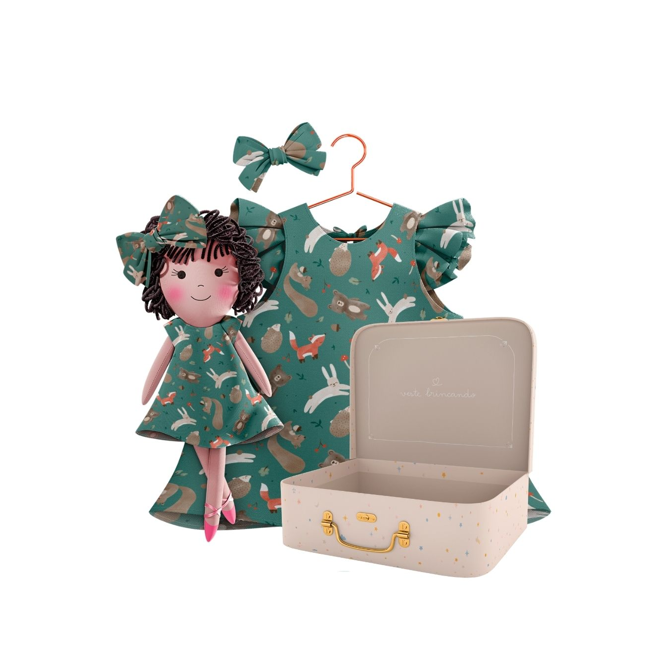 Kit Boneca Nelinha Bosque + Petit Case
