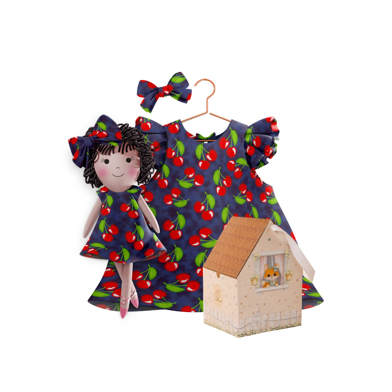 Kit Boneca Nelinha Cereja