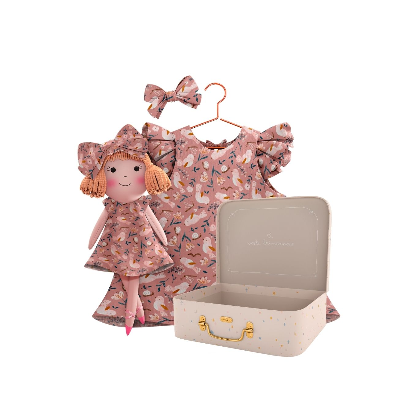 Kit Boneca Nina Jardim + Petit Case