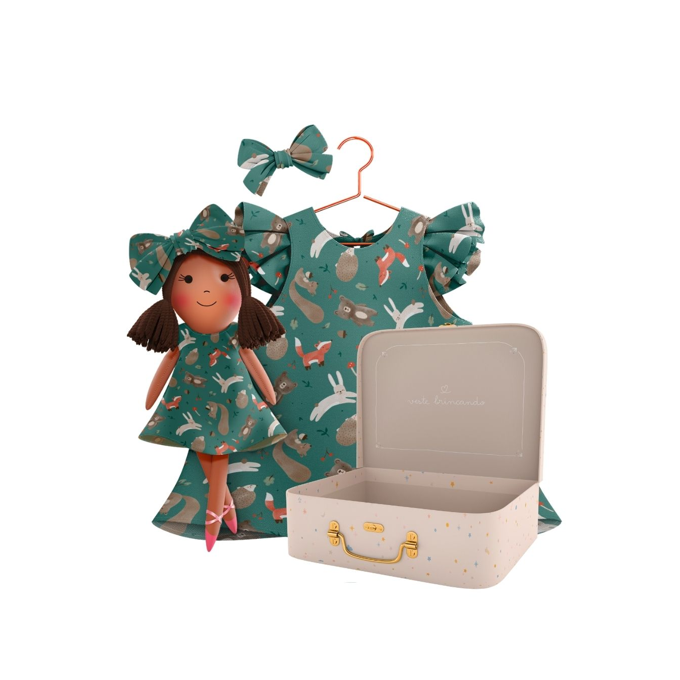 Kit Boneca Manu Bosque + Petit Case