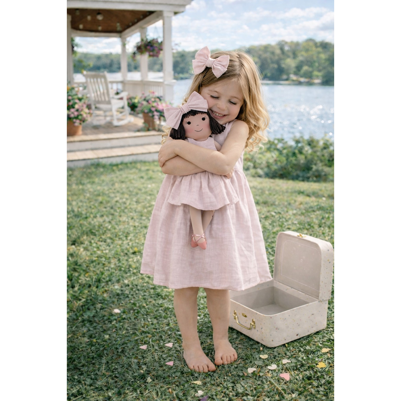 Kit Boneca Alice Liso Rosa + Petit Case