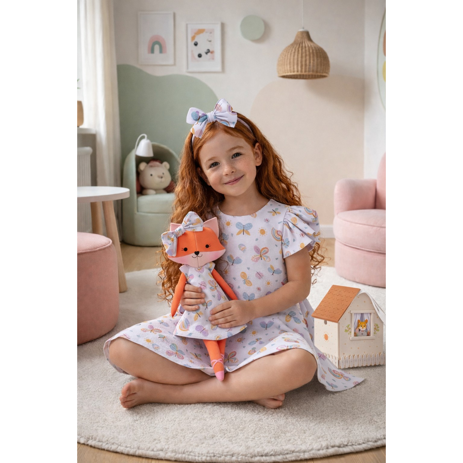 Kit Boneca Dona Raposa Arco-Íris