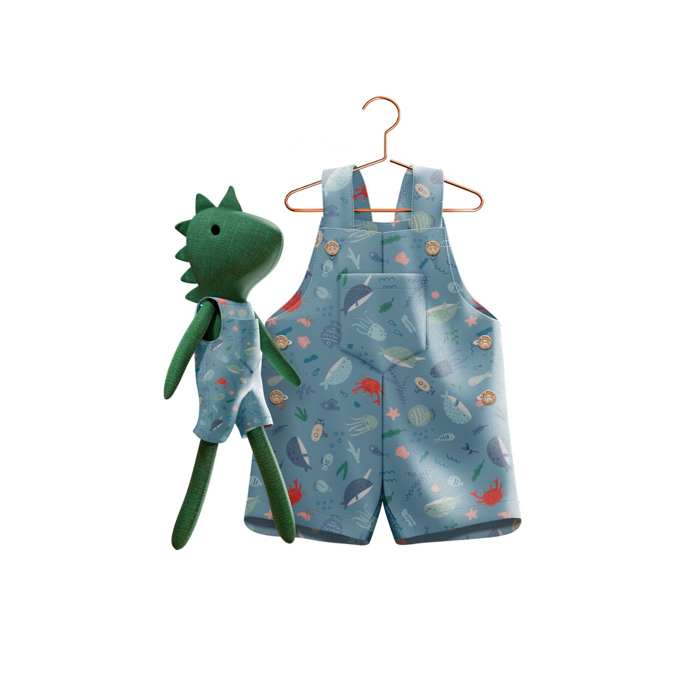 Kit Boneco Dino Fundo do Mar