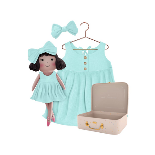 Kit Boneca Alice Liso Verde + Petit Case