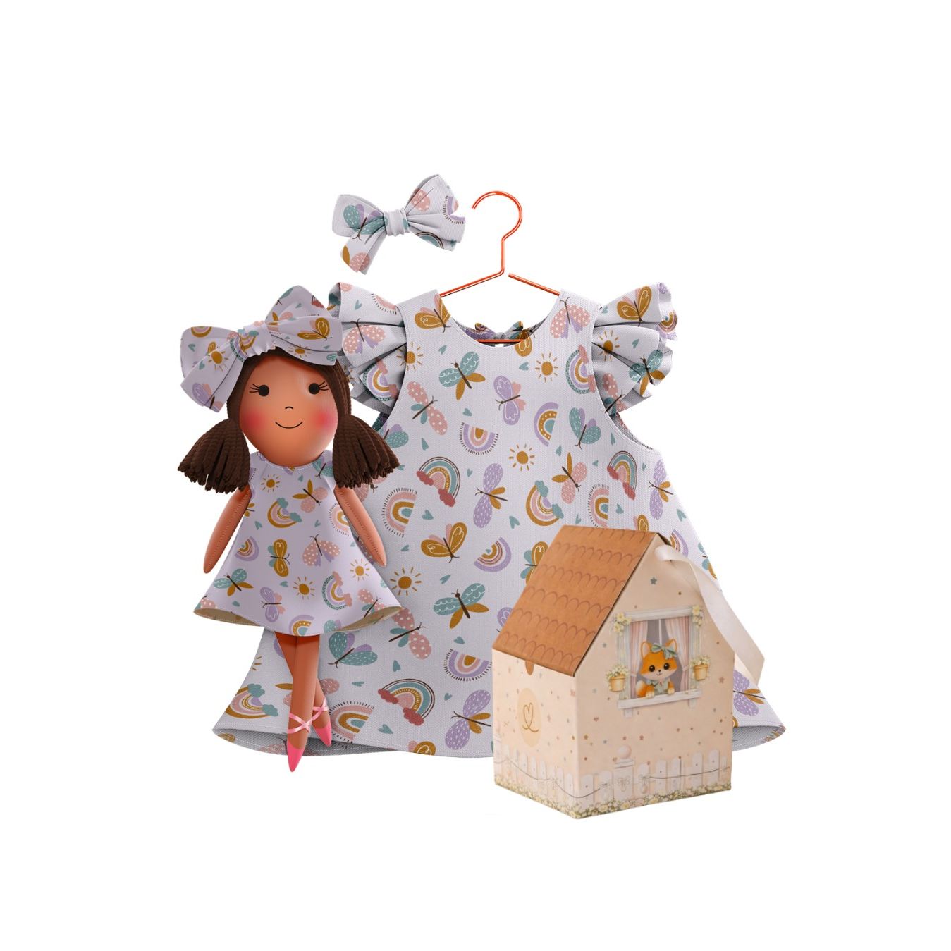 Kit Boneca Manu Arco-Íris