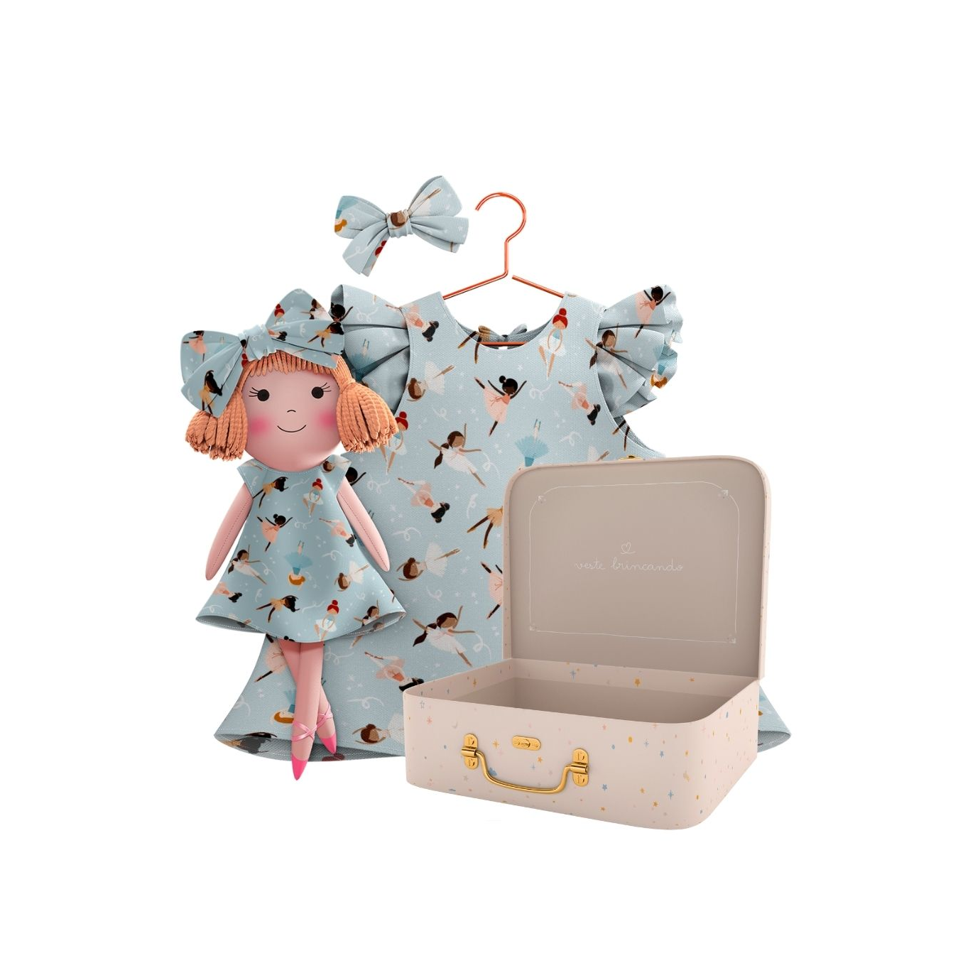 Kit Boneca Nina Bailarina + Petit Case