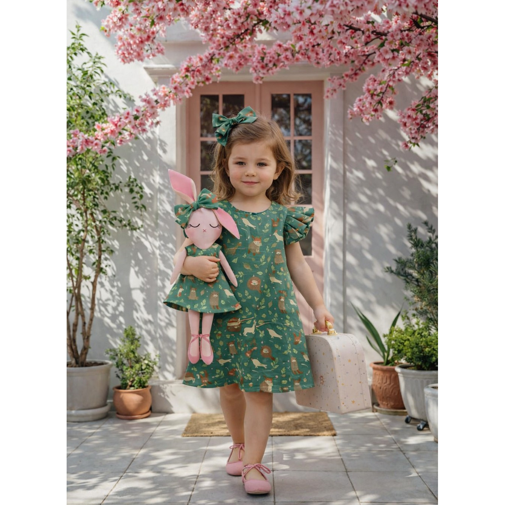 Kit Boneca Coelhinha Chloe Bosque + Petit Case
