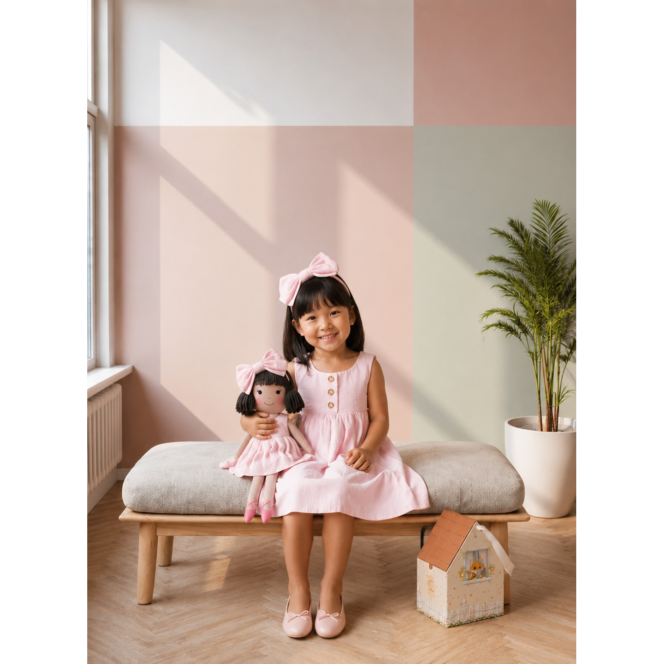 Kit Boneca Alice Liso Rosa