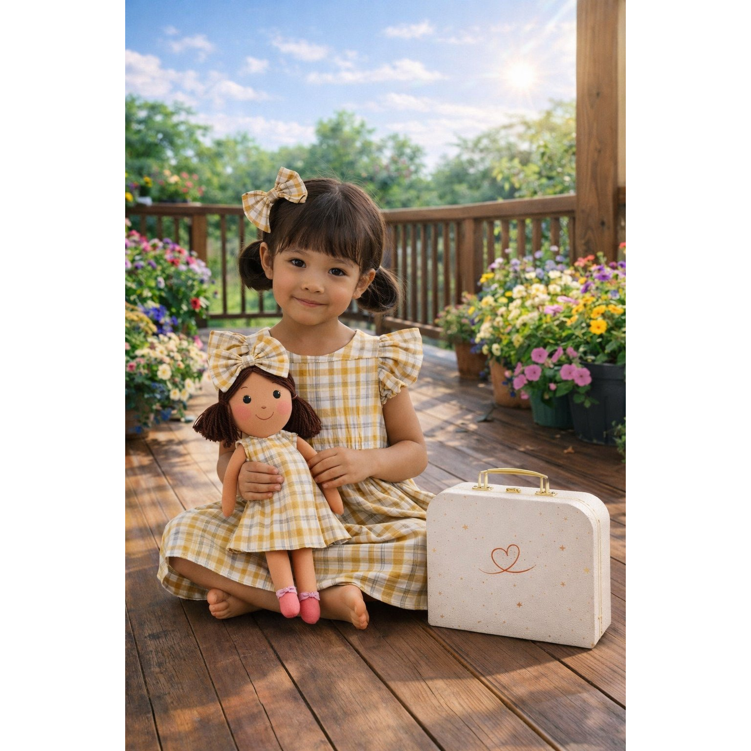 Kit Boneca Manu Xadrez + Petit Case