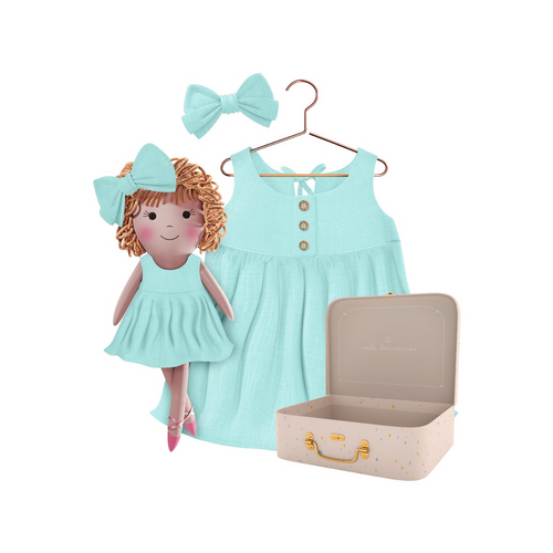 Kit Boneca Aninha Liso Verde + Petit Case