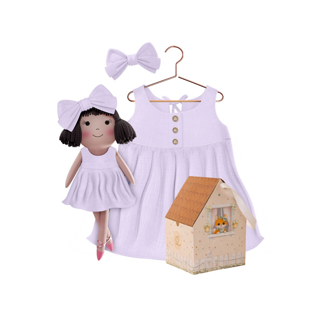 Kit Boneca Alice Liso Lilás
