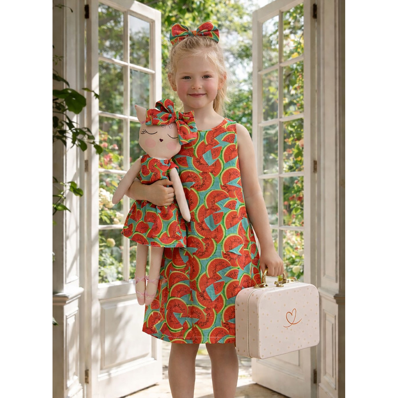 Kit Boneca Gatinha Gabi Melancia + Petit Case