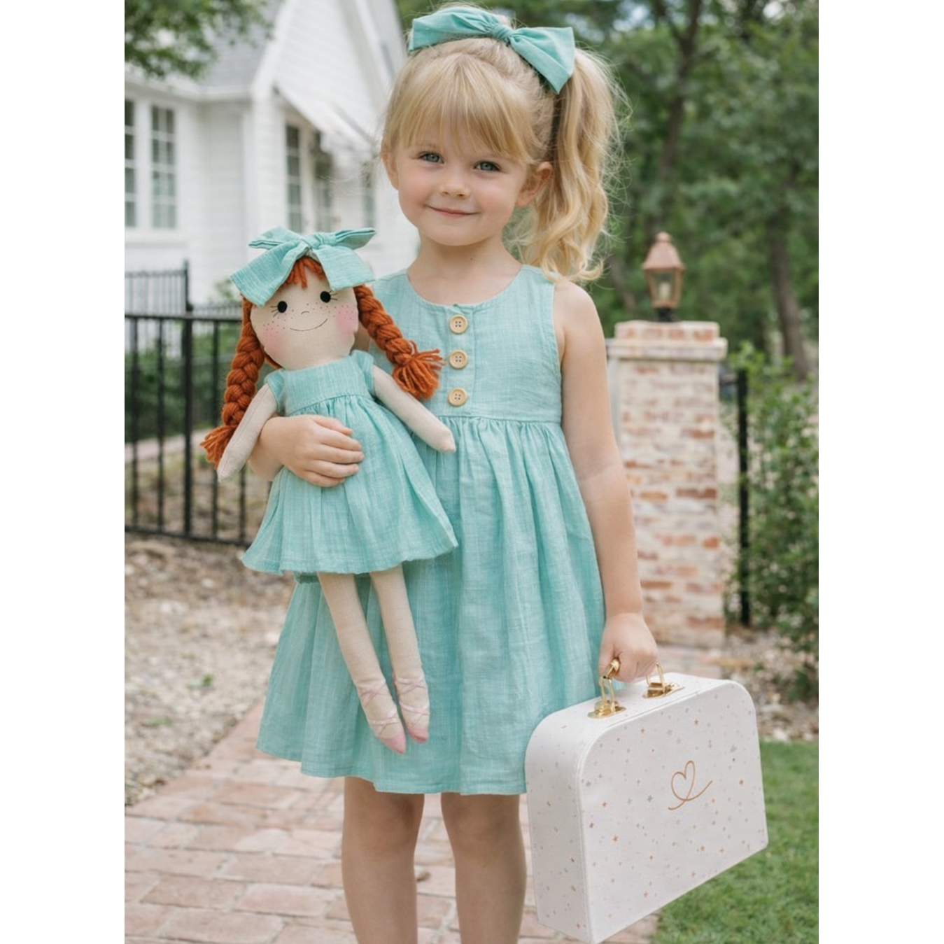 Kit Boneca Duda Liso Verde + Petit Case