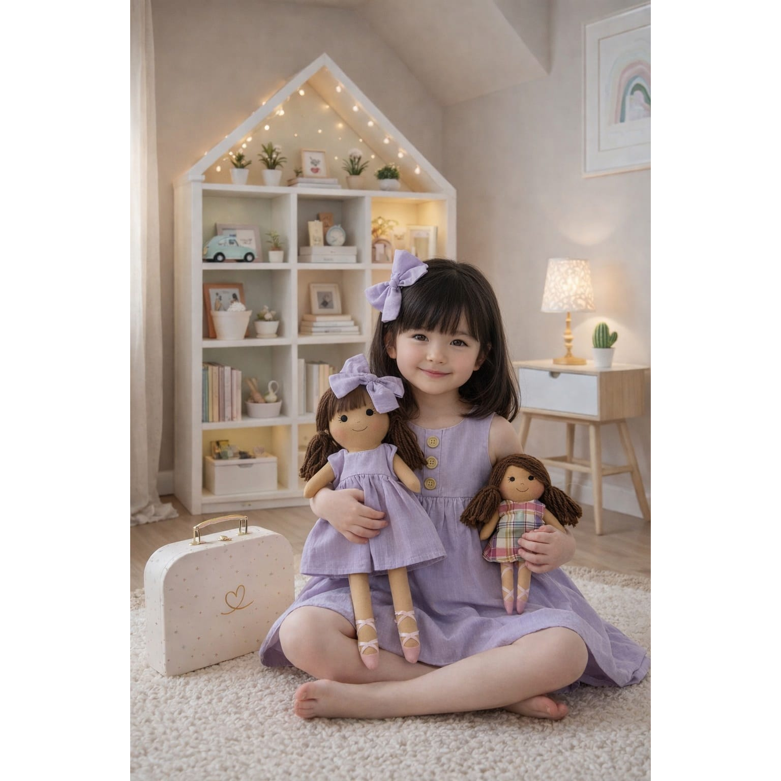 Kit Mamãe e Filhinha Manu Liso Lilás + Petit Case