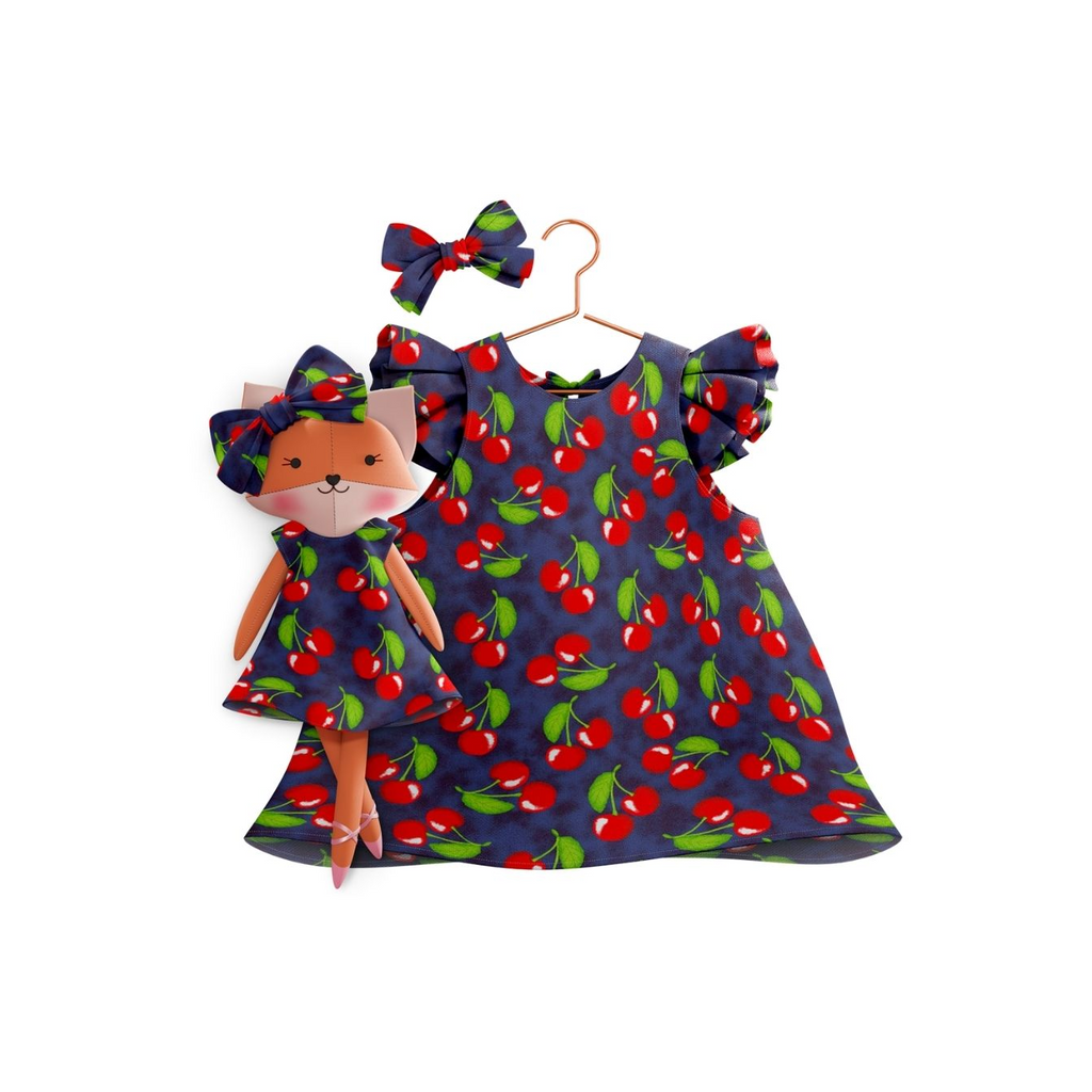 Kit Boneca Dona Raposa Cereja