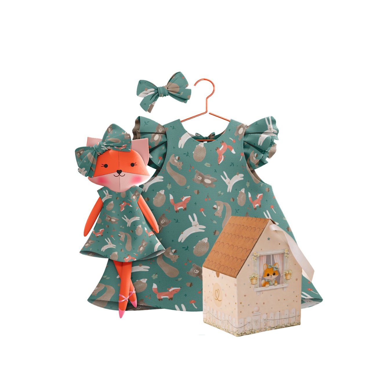 Kit Boneca Dona Raposa Bosque