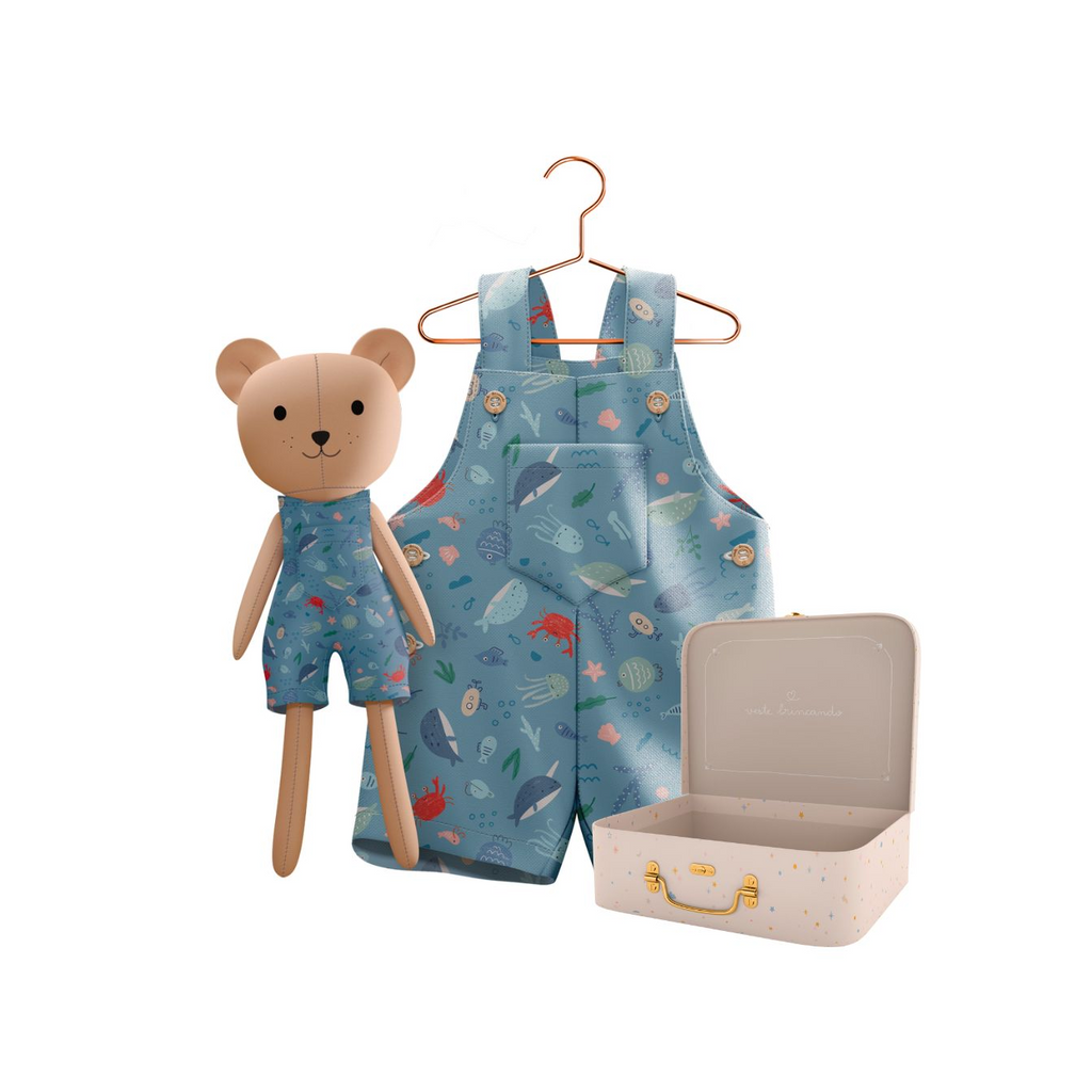 Kit Boneco Urso Fundo do Mar + Petit Case
