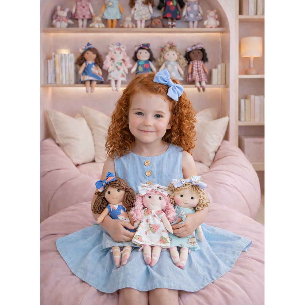 Kit Surpresa (3 bonecas minis sortidas) + Vestido e Laço Azul