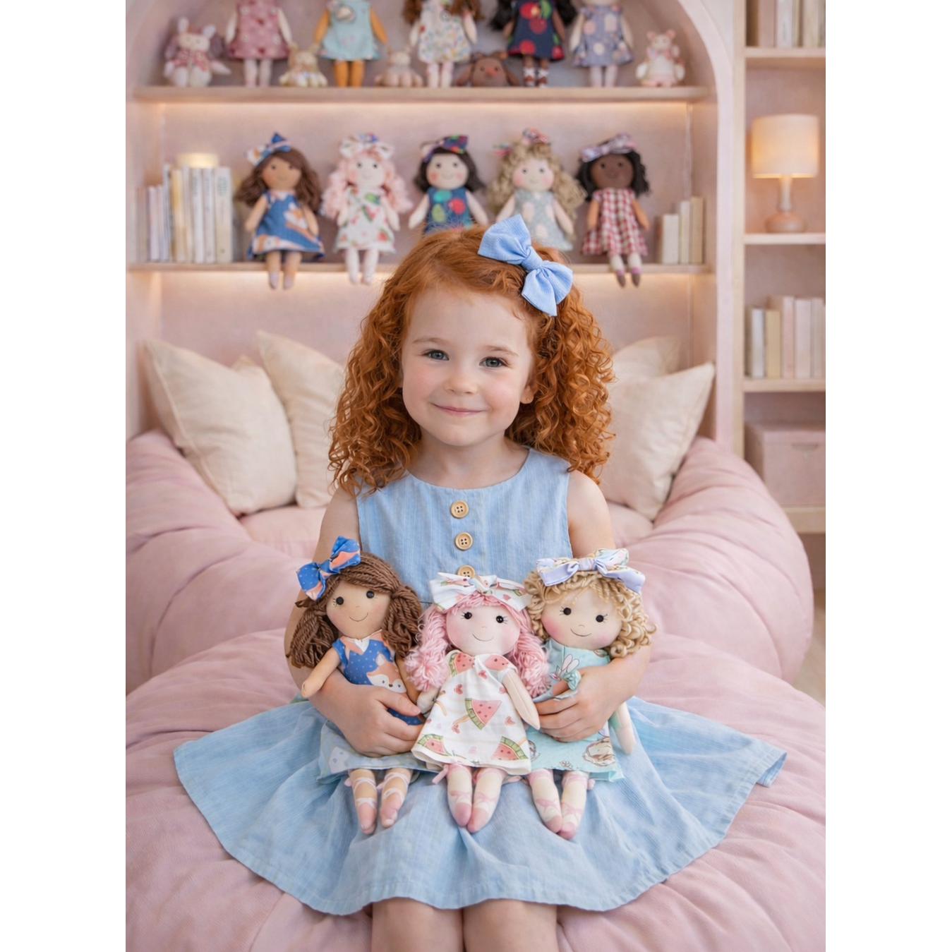 Kit Surpresa (3 bonecas minis sortidas) + Vestido e Laço Azul