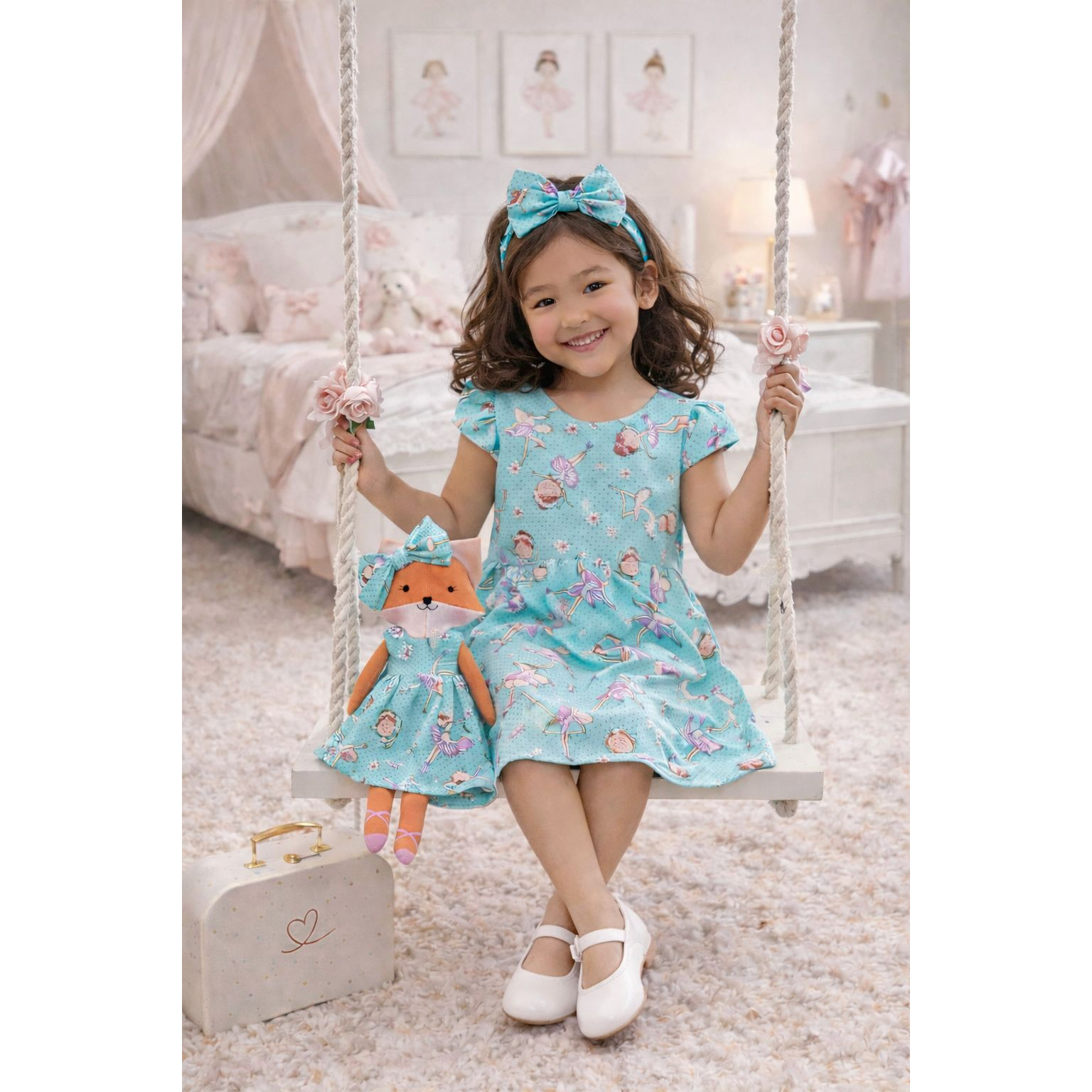 Kit Boneca Dona Raposa Ballet + Petit Case