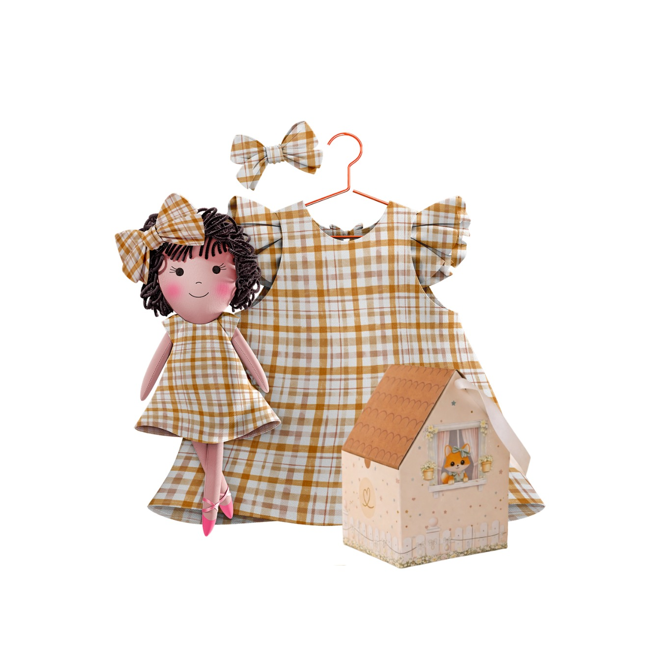 Kit Boneca Nelinha Xadrez