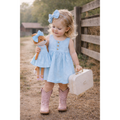 Kit  Boneca Dona Raposa Liso Azul + Petit Case