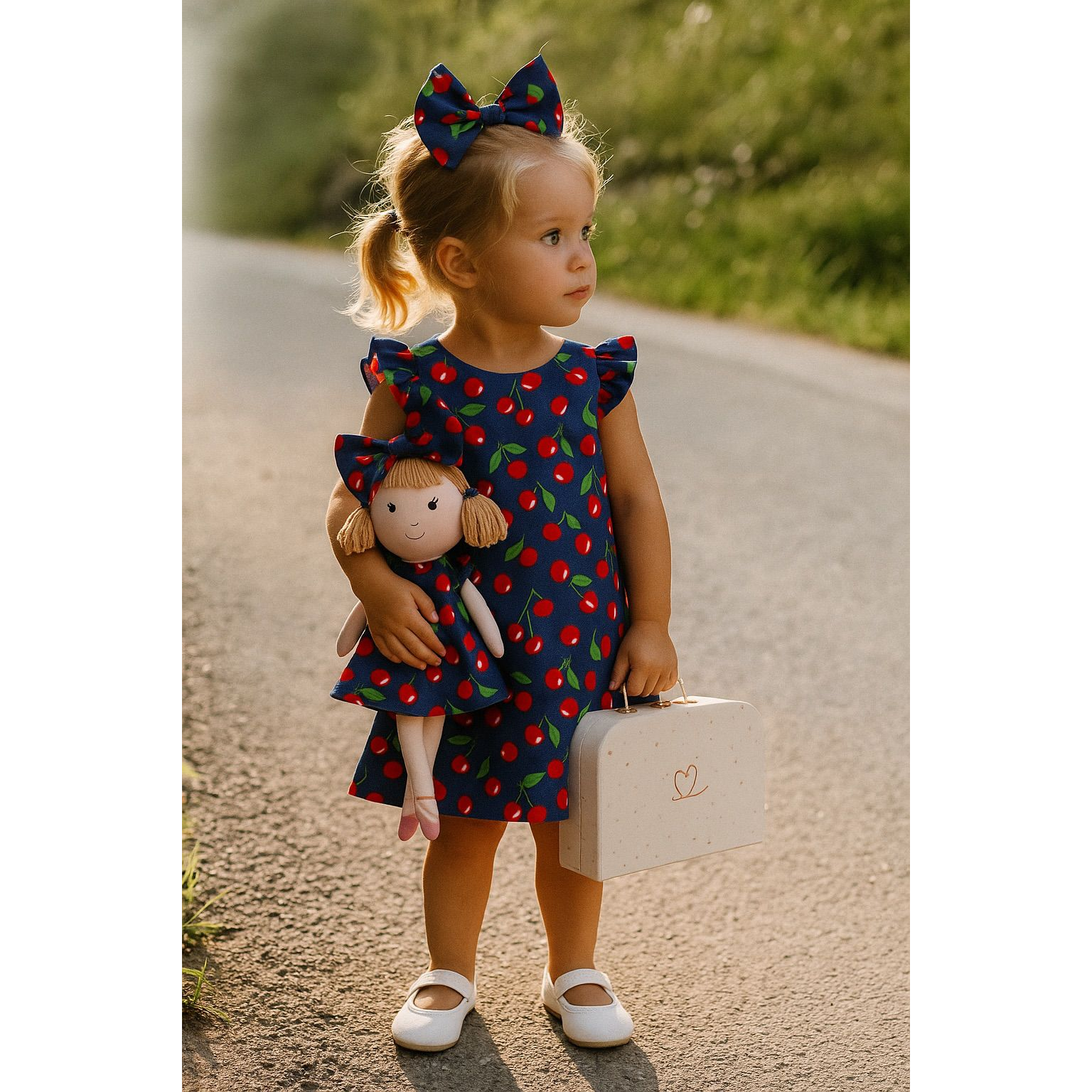 Kit Boneca Nina Cereja + Petit Case