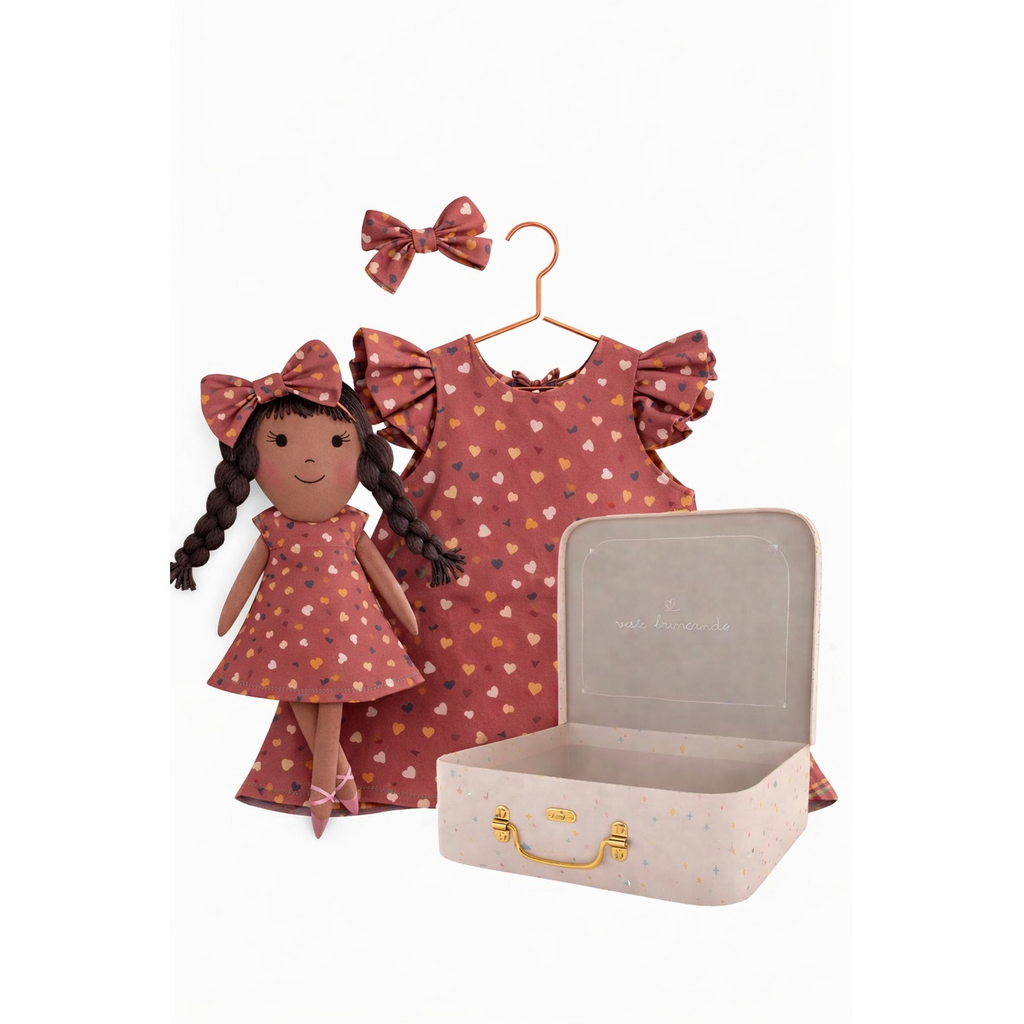 Kit Boneca Juju Corações + Petit Case