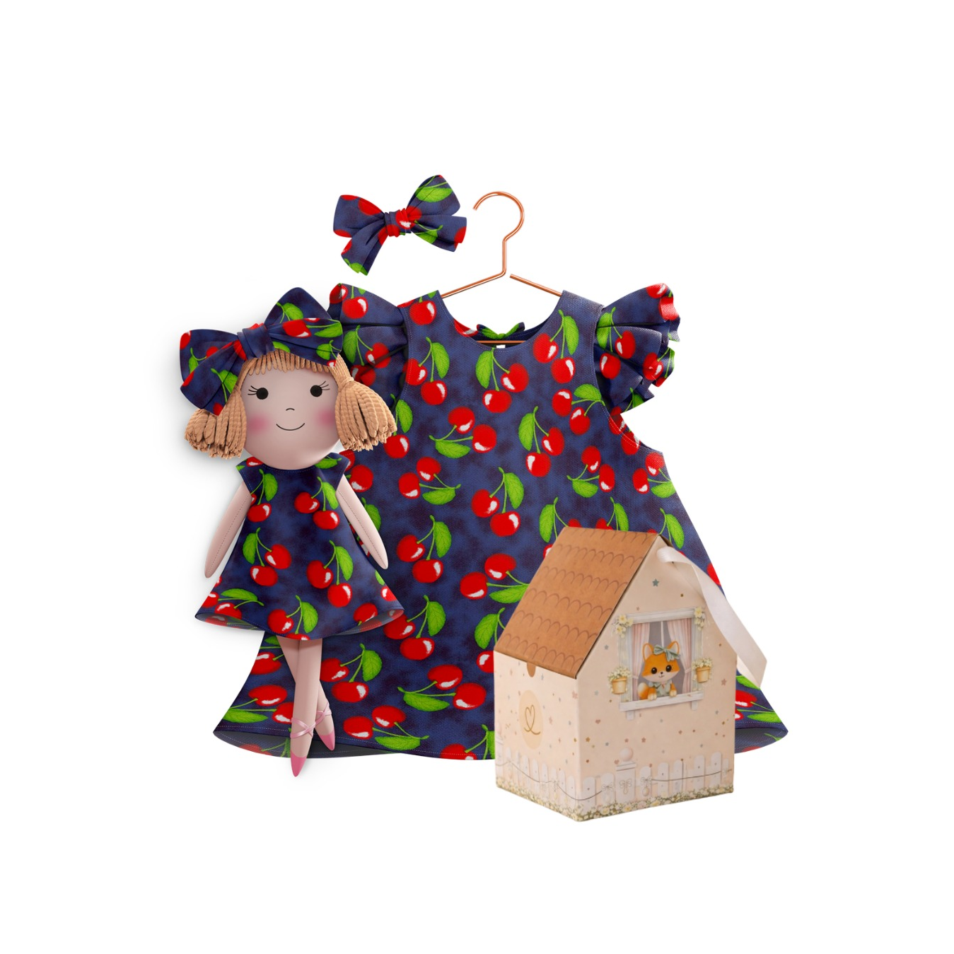Kit Boneca Nina Cereja