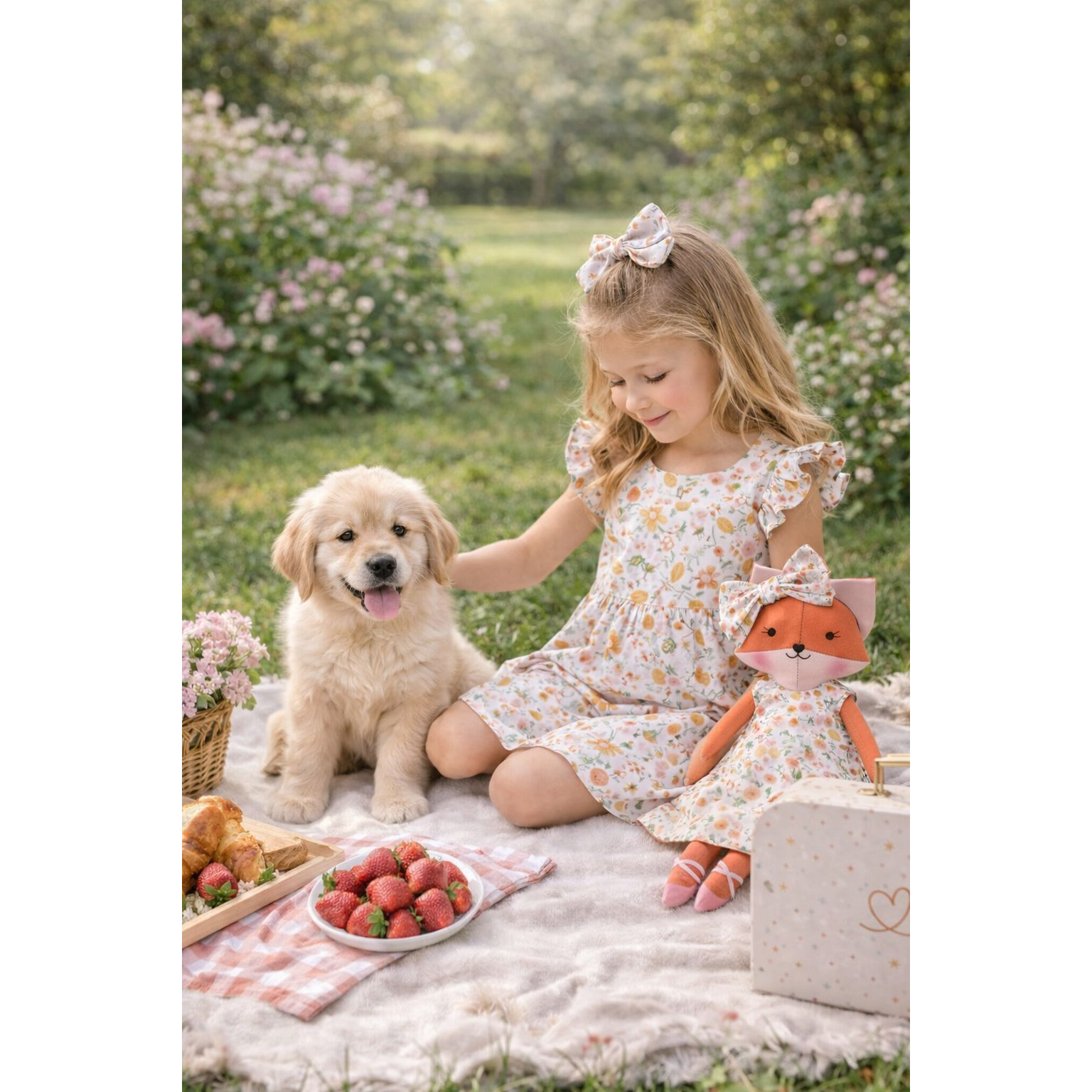 Kit Boneca Dona Raposa Pic-Nic + Petit Case
