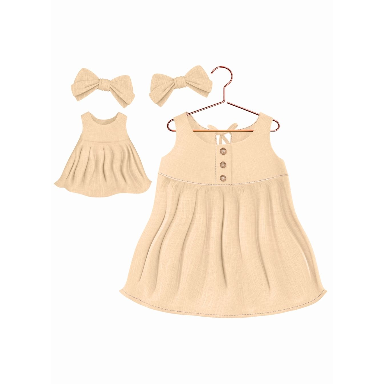 Kit Vestidos Liso Amarelo