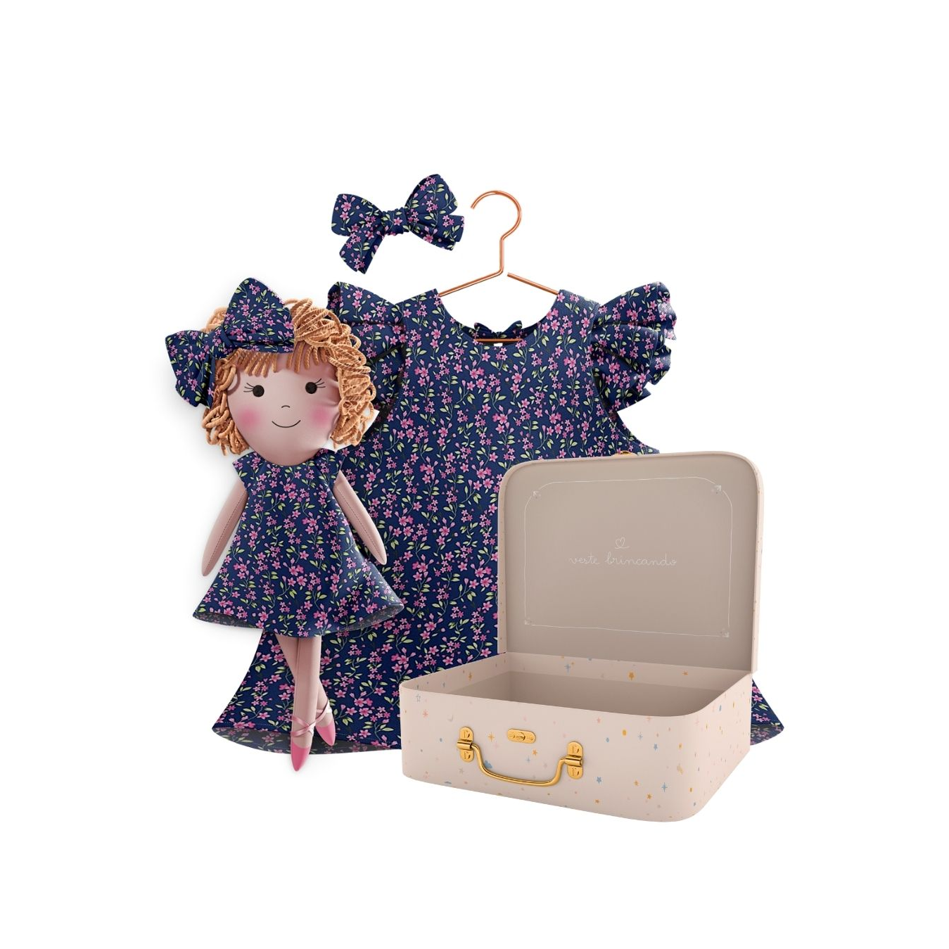 Kit Boneca Aninha Florzinha + Petit Case