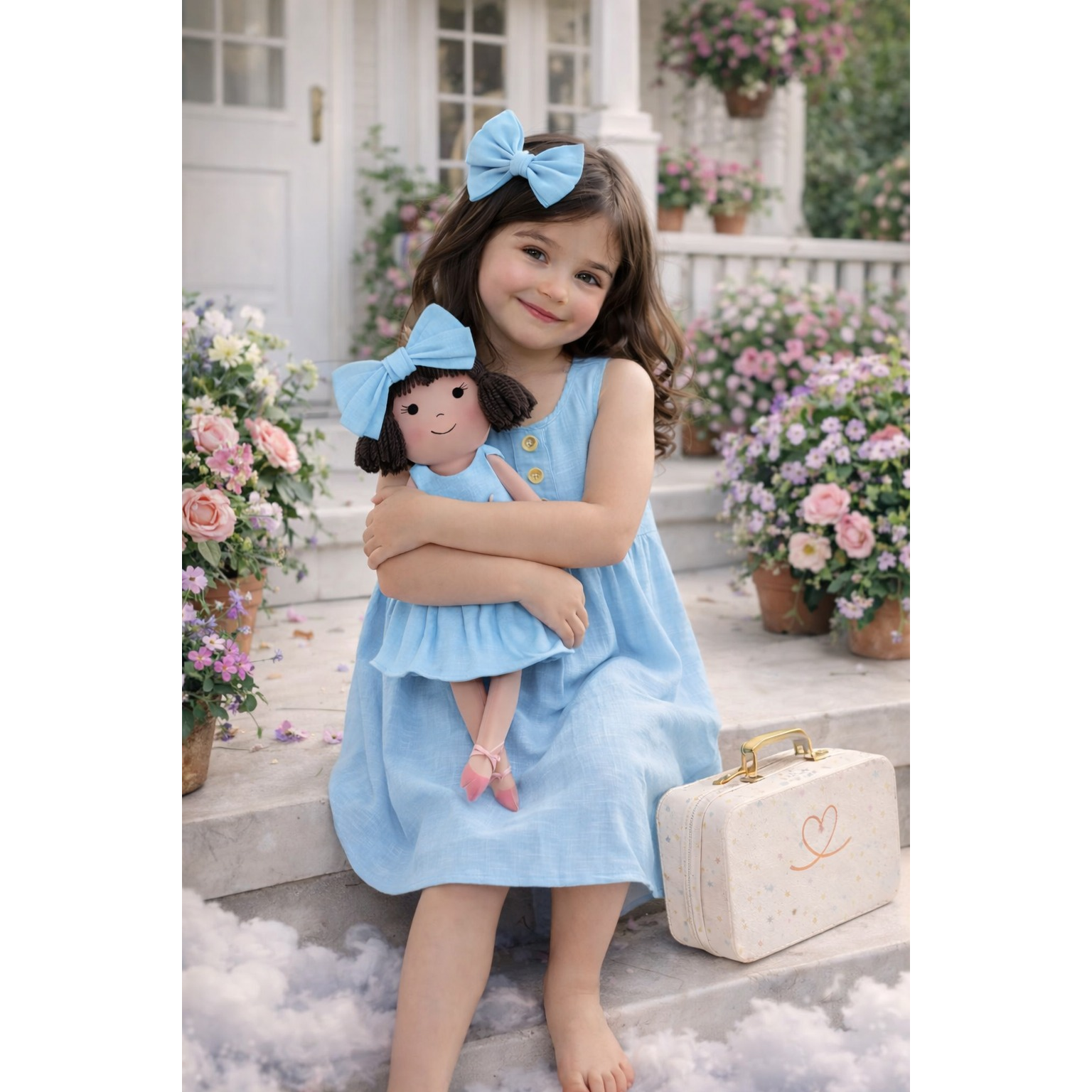 Kit Boneca Alice Liso Azul + Petit Case
