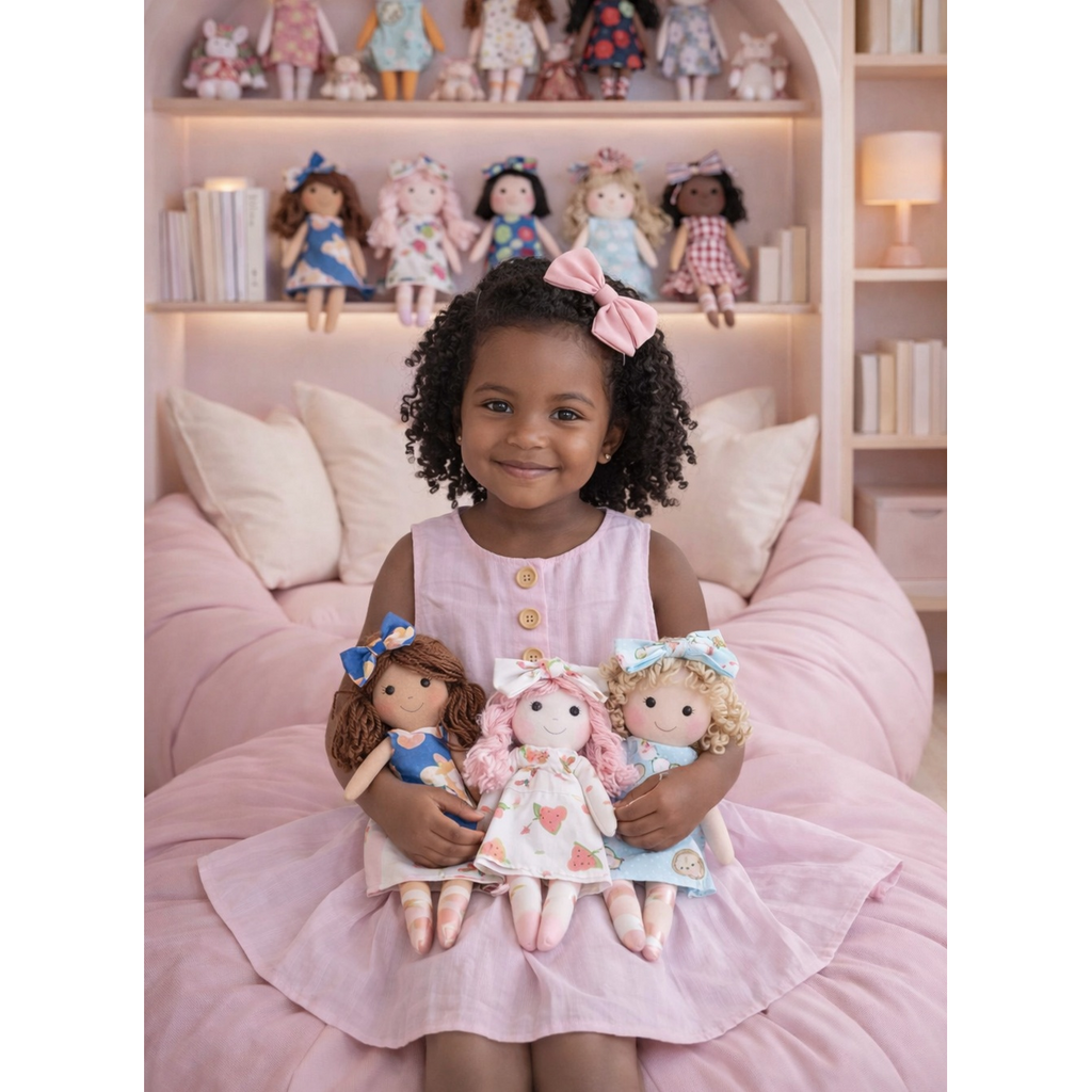 Kit Surpresa (3 bonecas minis sortidas) + Vestido e Laço Rosa