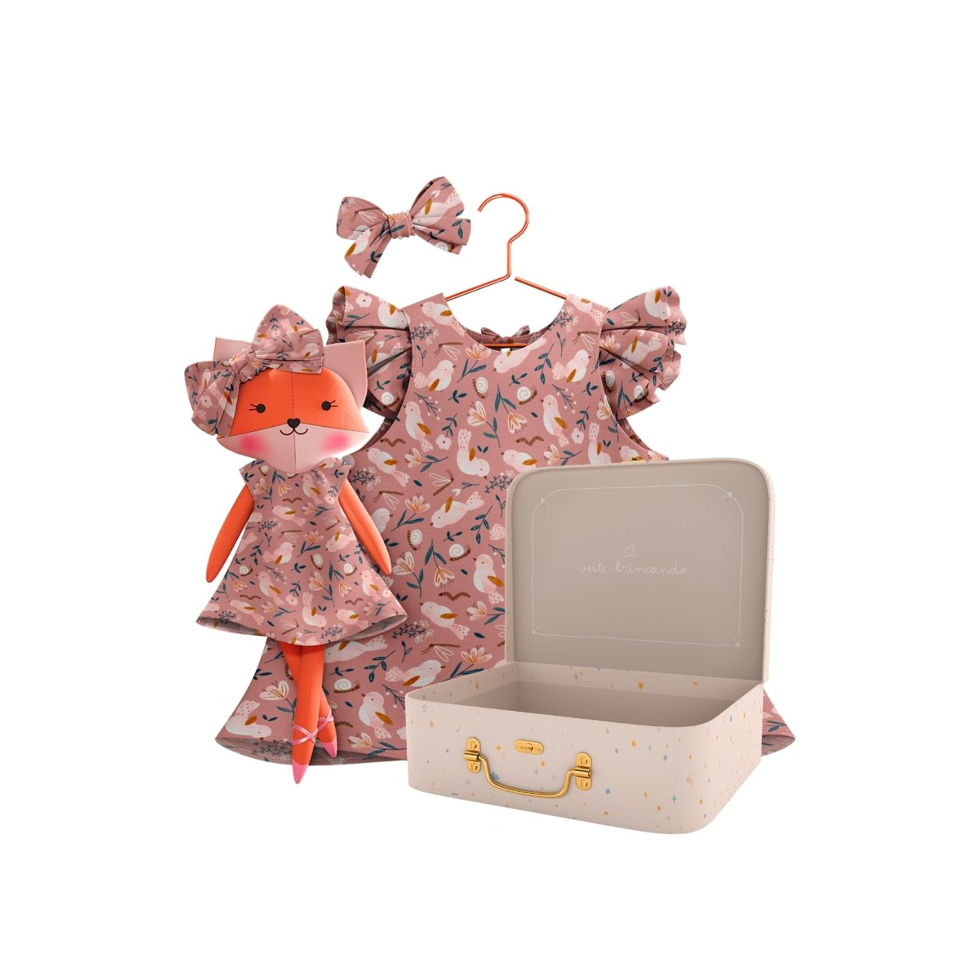 Kit Boneca Dona Raposa Jardim + Petit Case