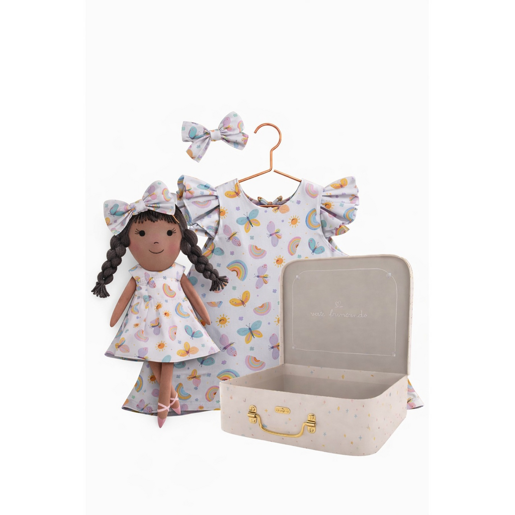 Kit Boneca Juju Arco iris + Petit Case