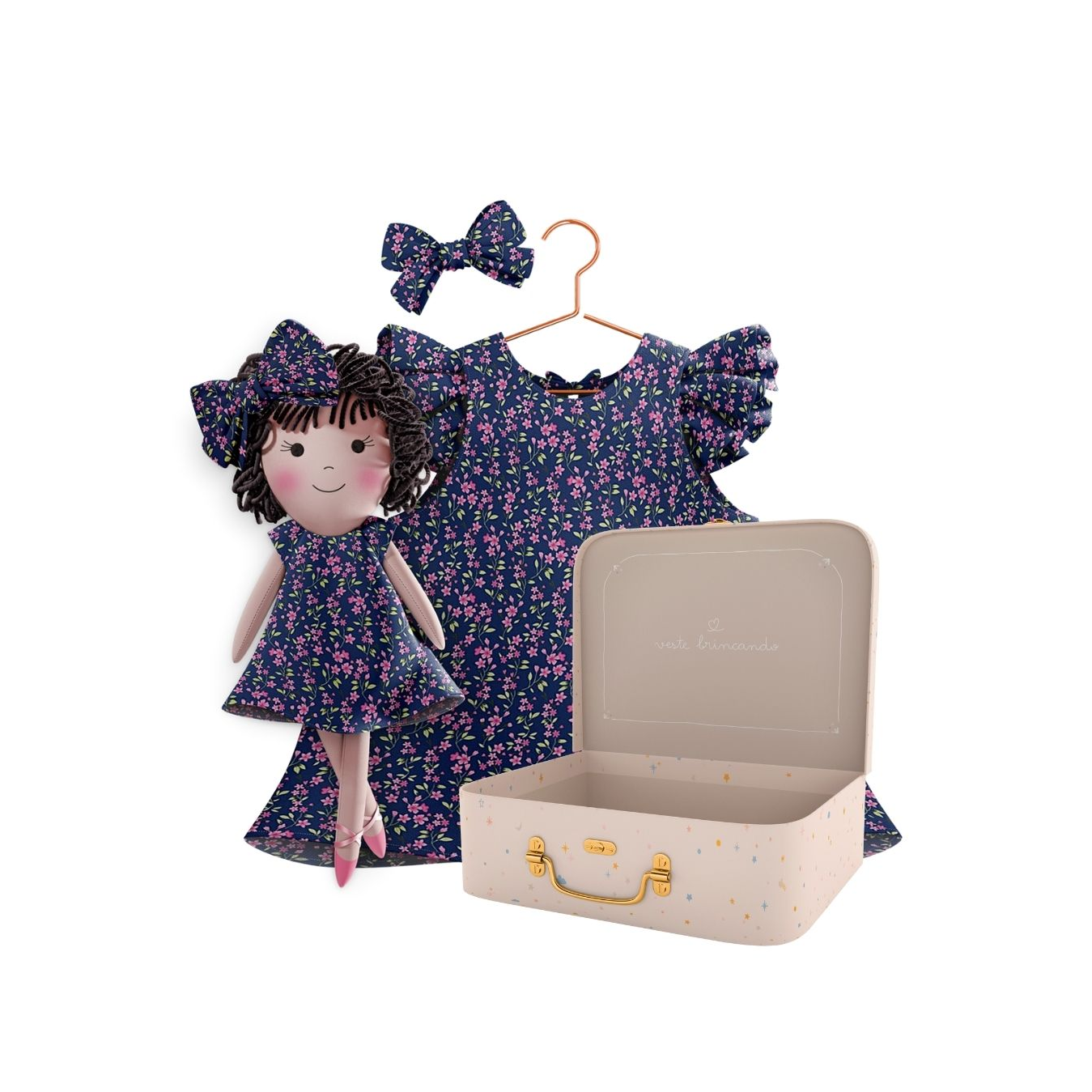 Kit Boneca Nelinha Florzinha+ Petit Case