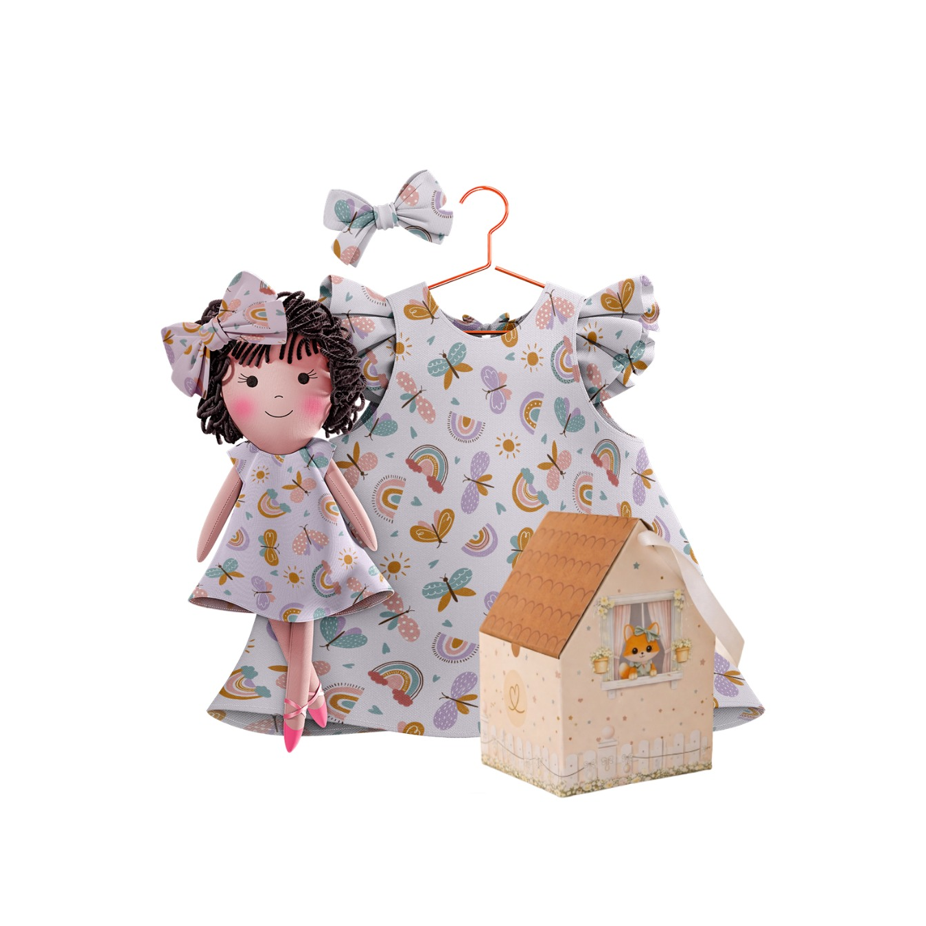 Kit Boneca Nelinha Arco-Íris